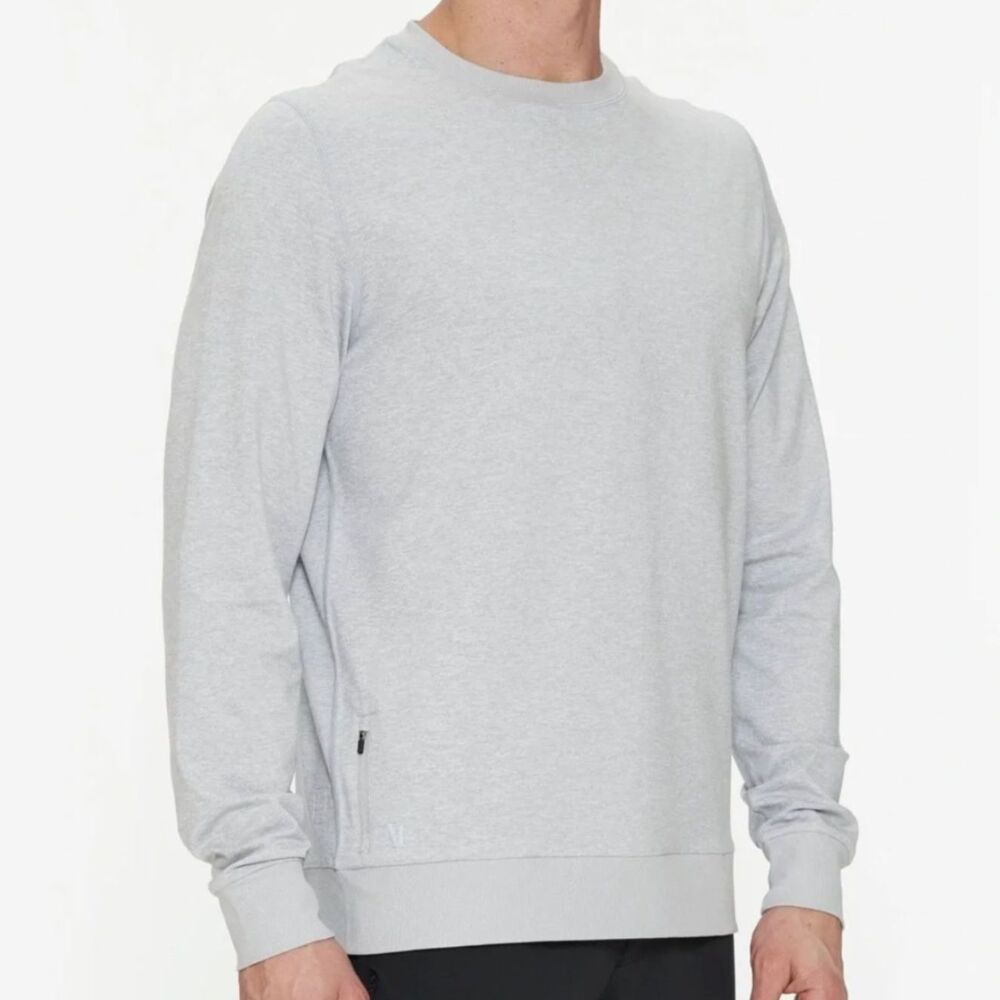 Men Vuori Ponto Performance Crew Platinum Heather Gray Size Extra Large Athletic
